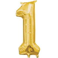 Balon folie  cifra  1  auriu 41 cm
