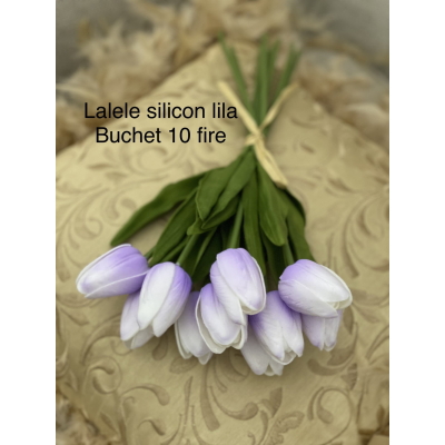 Buchet 10 lalele silicon Lila