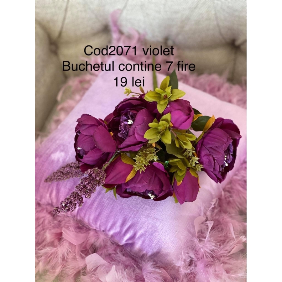 Buchet 7 fire bujori  cod 2071 Violet
