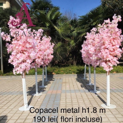 Copac metal 1.8 m roz pufos