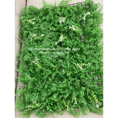 Covor verdeata cod 0027 white green dimeniune 40cm x 60 cm