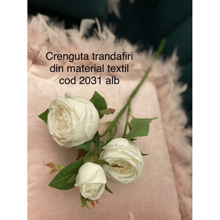 Crenguta trandafiri material textil cod 2031 Alb