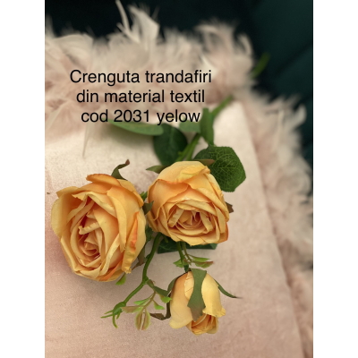 Crenguta trandafiri material textil cod 2031 Yelow