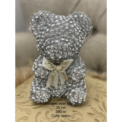 Diamond bear urs cu diamante argintiu