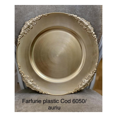 Farfurie plastic cod 6050 auriu