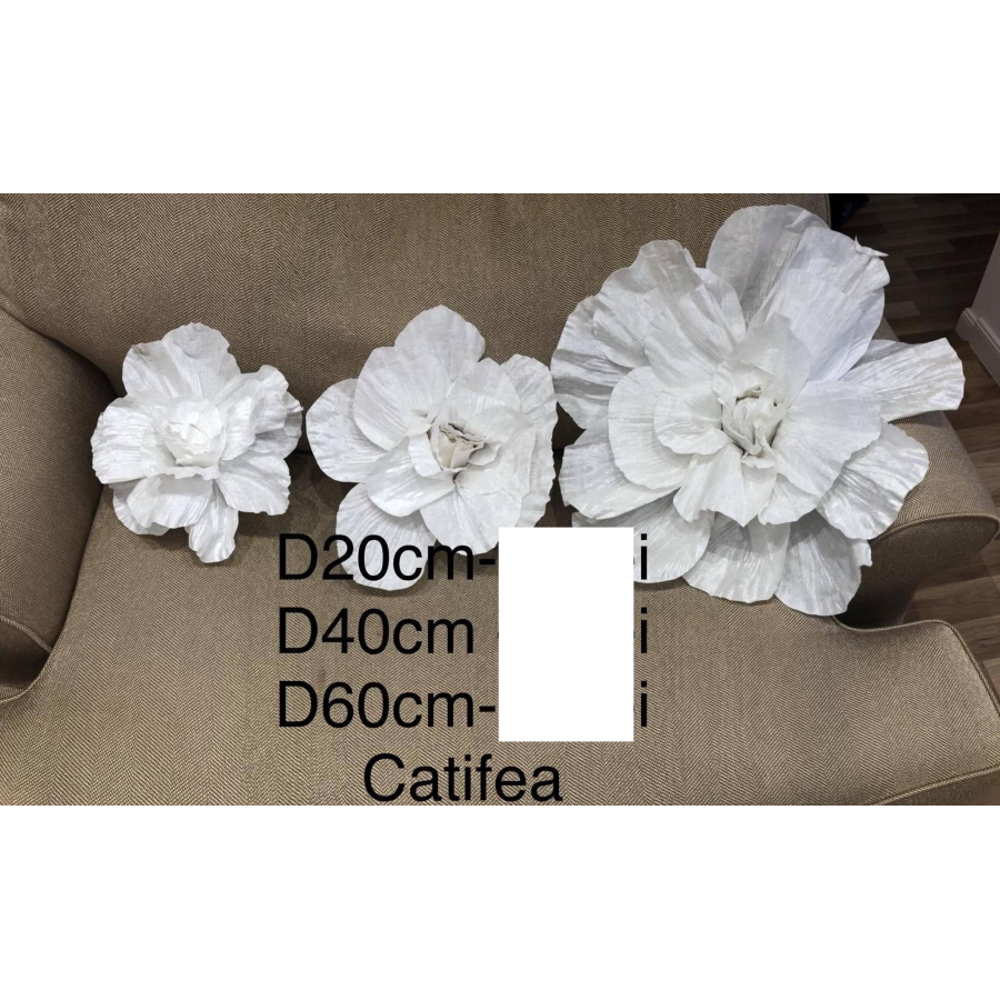 Floare catifea  gigant alb 20 cm