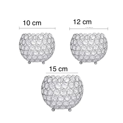 Glob cristal mediu argintiu 12 cm