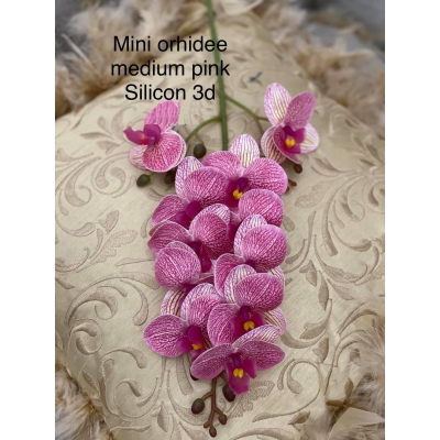 Mini orhidee silicon cu 3 tije medium pink