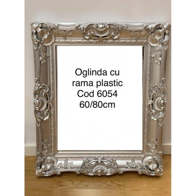 Oglinda clasica cu rama de plastic cod 6054 Argintiu
