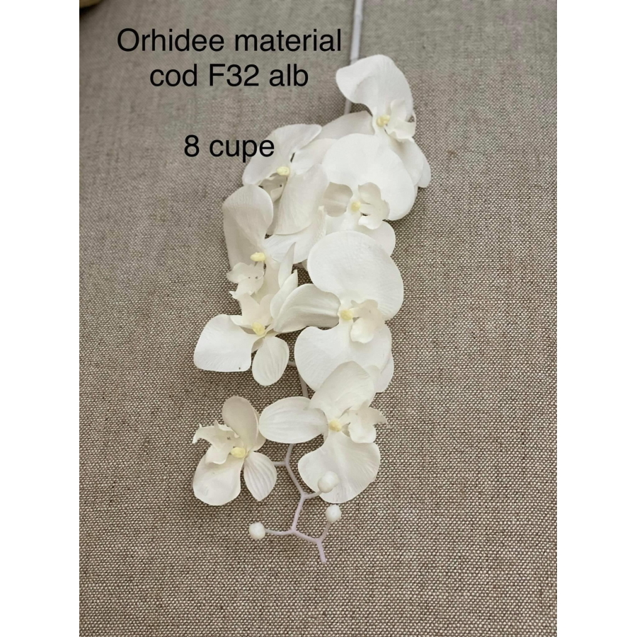 Orhidee material textil Cod f32 alb