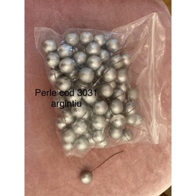 Set 100 Perle 1.5 cm diametru cod 3031 argintiu
