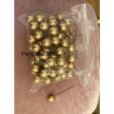 Set 100 Perle 1.5 cm diametru cod  3031 auriu