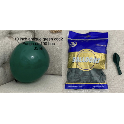 Set 100 baloane latex 30 cm 12 inch antiq green2 verde