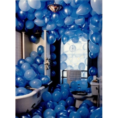 Set 100 baloane latex 30 cm 12 inch midle blue