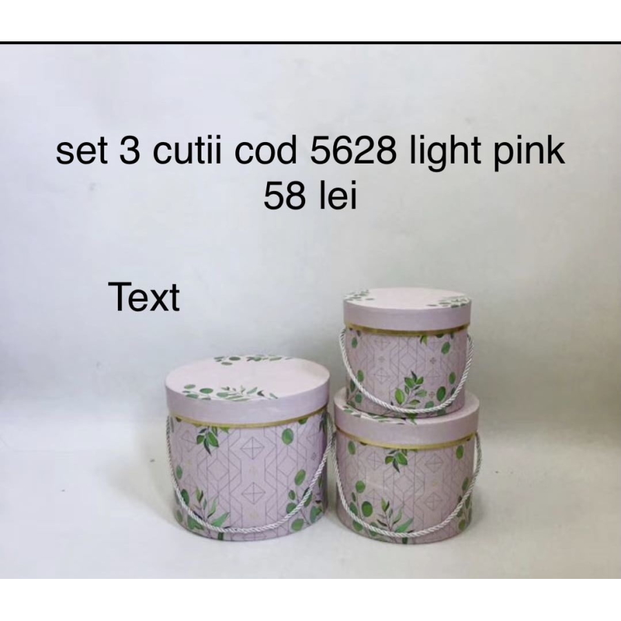 Set 3 cutii 3d cod 5628 light pink