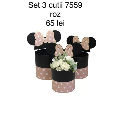 Set 3 cutii cod 7559 roz