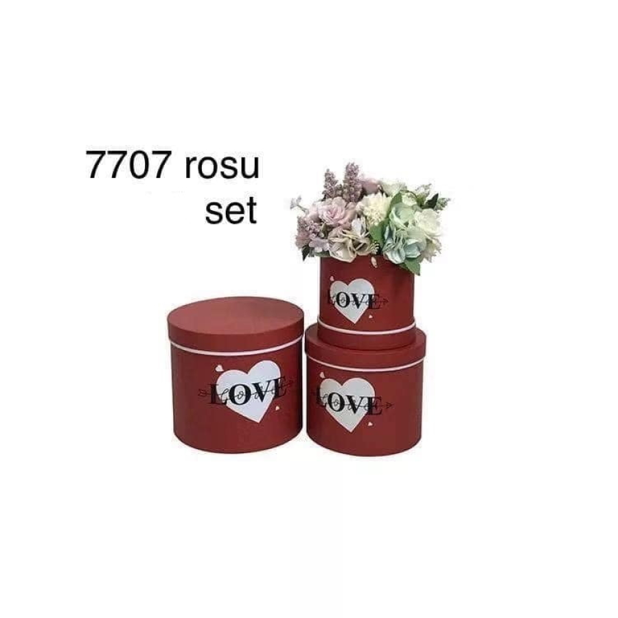 Set 3 cutii cod 7707 rosu
