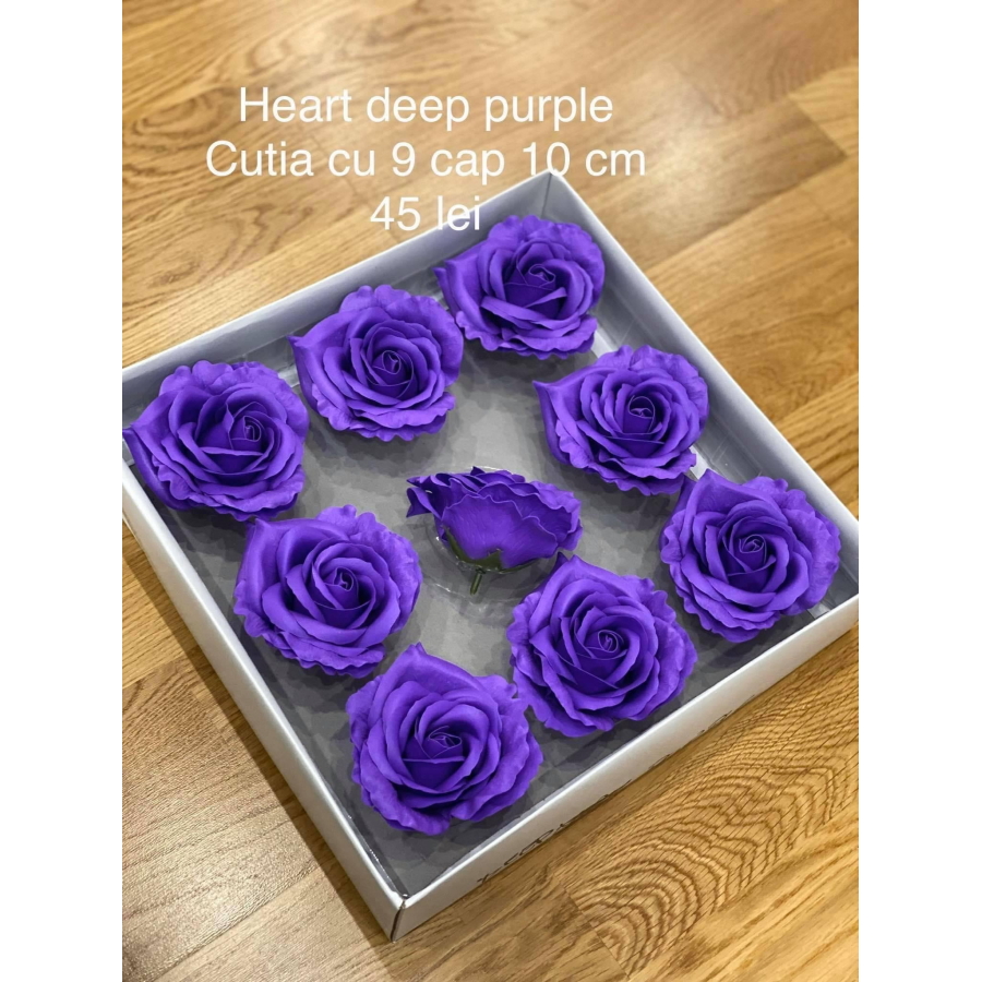 Trandafiri de sapun 11 cm heart Deep purple