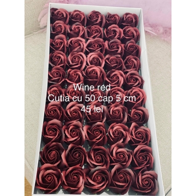 Trandafiri de săpun 5 cm Wine red inchis