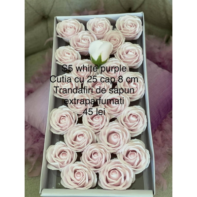 Trandafiri de sapun 8 cm s5 white Purple