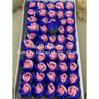 Trandafiri de sapun diametru 5 cm royal blue mix