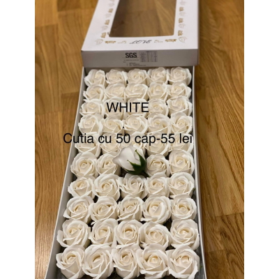Trandafiri de săpun premium superparfumați White