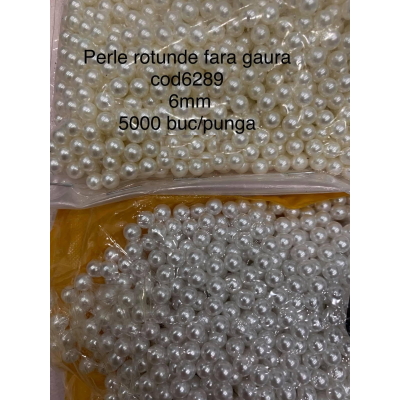 perle fara gaura 6mm crem(5000 buc) cod 6289 alb