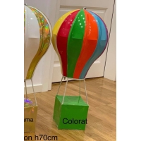 Balon decor inaltime 70 cm cu nacela multicolora