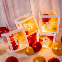 Set 4 cuburi LOVE BOX latura dimensiune latura 30 cm alb, obiecte de decor interior