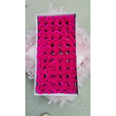 Trandafiri de sapun 50 cap 5 cm superparfumati premium roseo