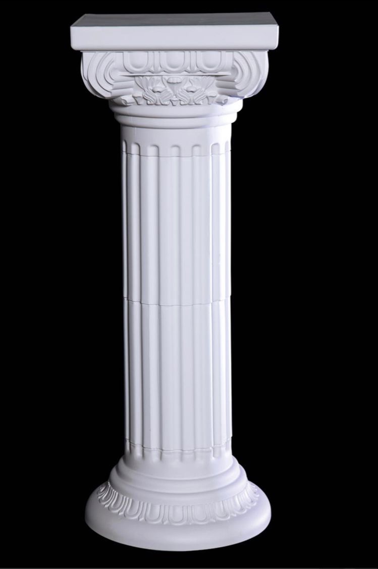Set coloana si vaza din rasina ivory antichizat